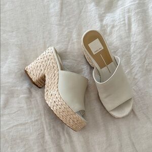Dolce Vita Cream Braided Platform Mules